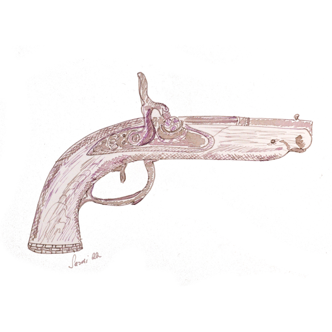 A percussion pistol, Early 19th century