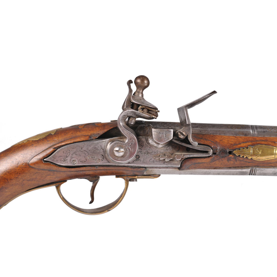 An over and under flintlock pistol, 1st half of the 18th century