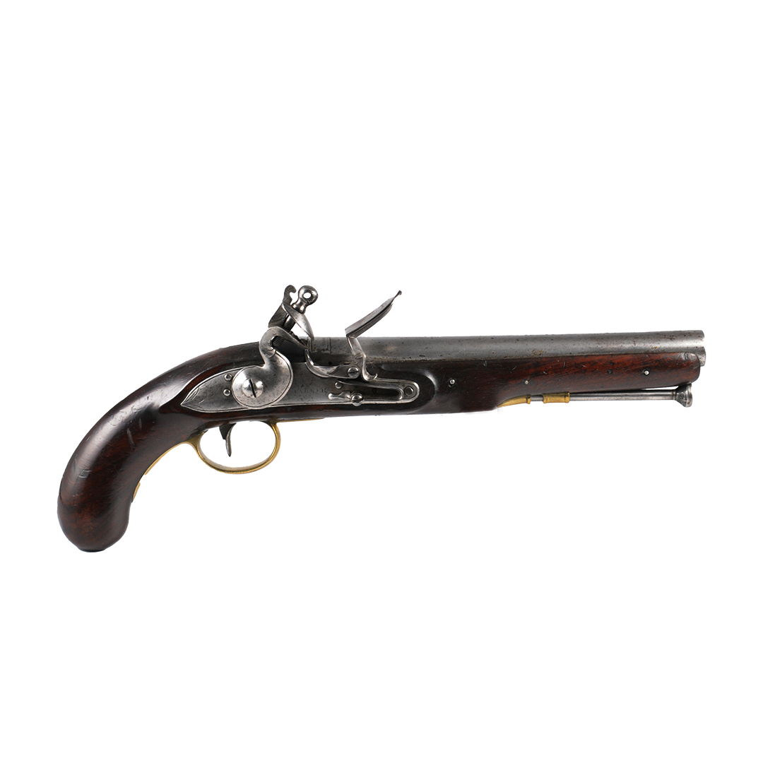 England Officer flintlock pistol, 1st third of the 19th century.