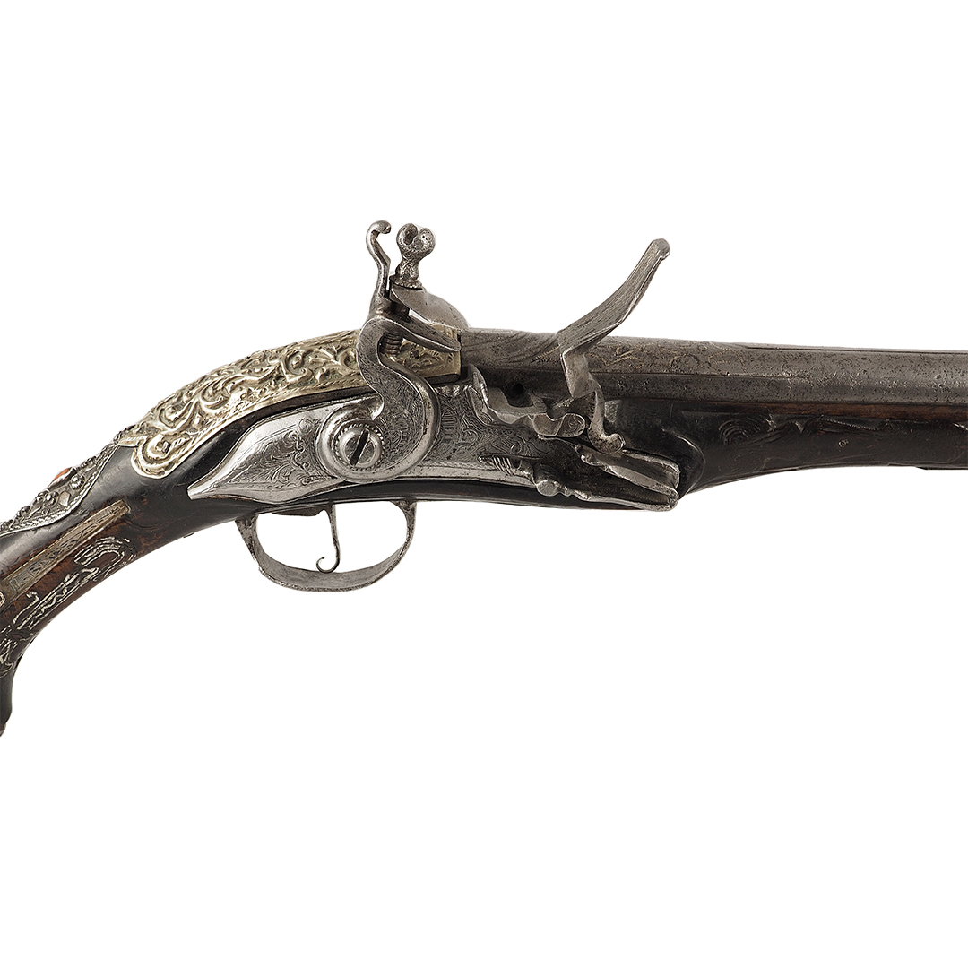 flintlock pistol. Ottoman Empire/ Balkans, late 18th century. Barrel and lock from Western European production.