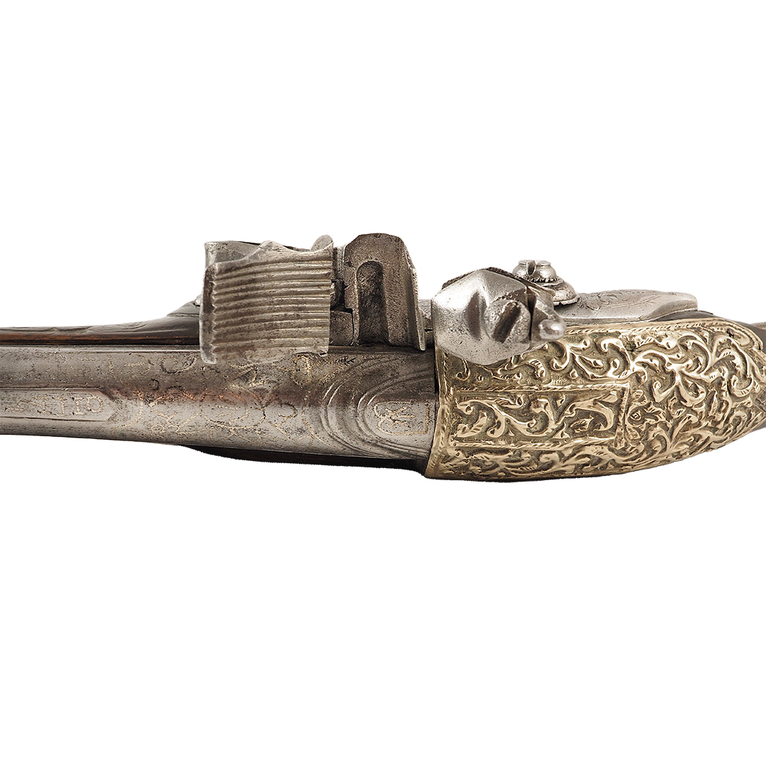 flintlock pistol. Ottoman Empire/ Balkans, late 18th century. Barrel and lock from Western European production.