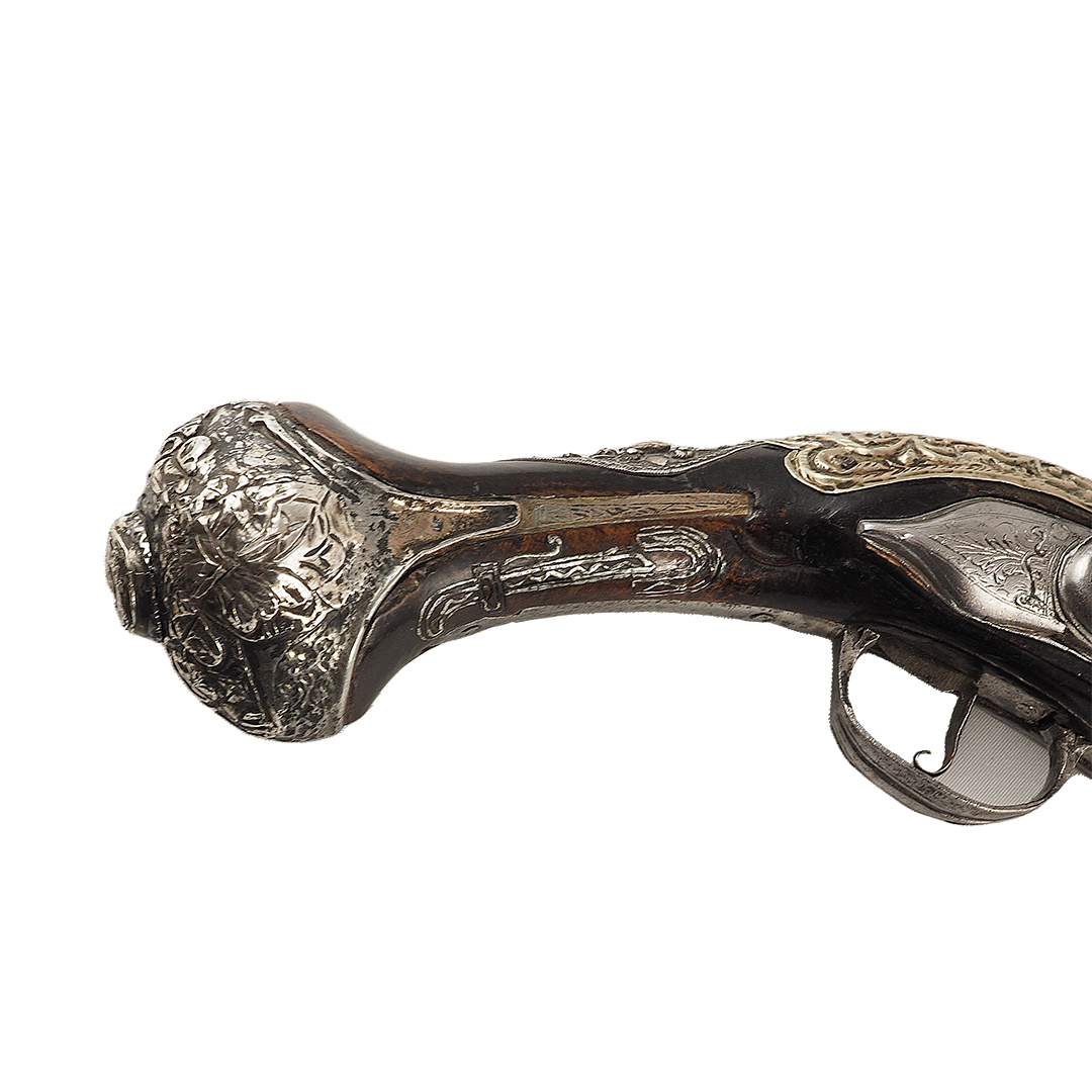 flintlock pistol. Ottoman Empire/ Balkans, late 18th century. Barrel and lock from Western European production.