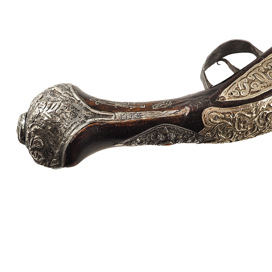 flintlock pistol. Ottoman Empire/ Balkans, late 18th century. Barrel and lock from Western European production.